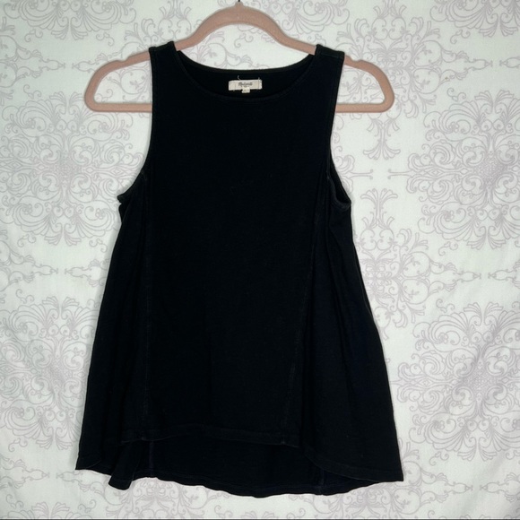 Madewell Forward-Seam Slub Tank Top in Black Size XS - Picture 1 of 7